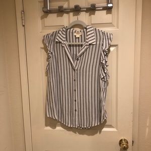 Maeve striped ruffle blouse